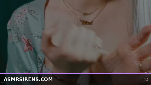 Intimate ASMR session with girlfriend softly tapping on chest for relaxation
