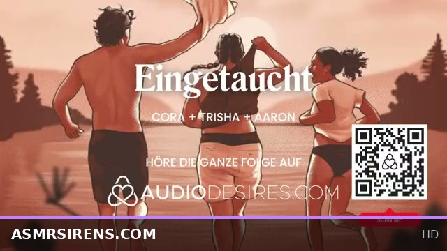 Outdoor quarry FFM threesome with two best friends – bisexual water sex ASMR audio