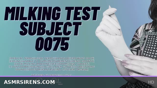 Laboratory Nurse Examines Milking Test Subject 0075 in Latex ASMR Roleplay