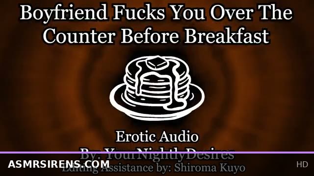 Morning kitchen passion with boyfriend eating pussy and creaming inside before breakfast