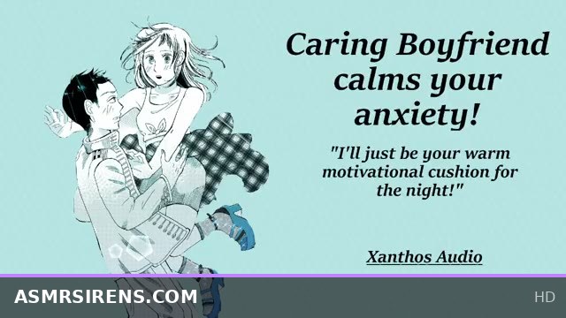 Comforting boyfriend eases your anxiety with relaxing ASMR cuddles and reassurance