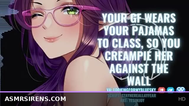 Cozy Pajama Play: Cute Girlfriend Receives Creampie Against the Wall with Audio