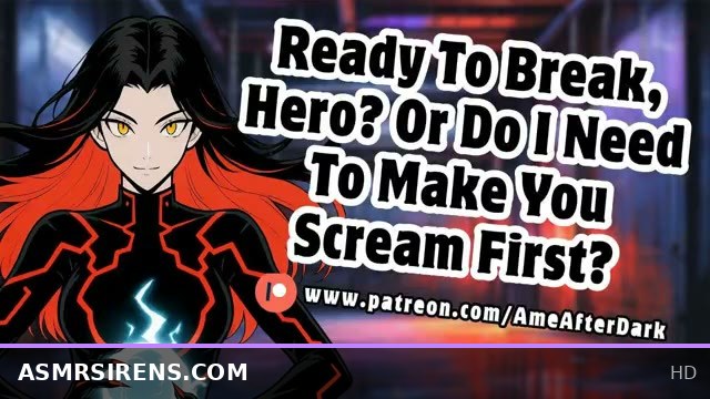 Dark ASMR session with yandere villainess unmasking and dominating captured hero